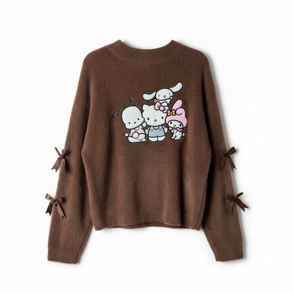 Women's Hello Kitty & Friends Graphic Cardigan - Brown - 1X - Picture 2 of 4